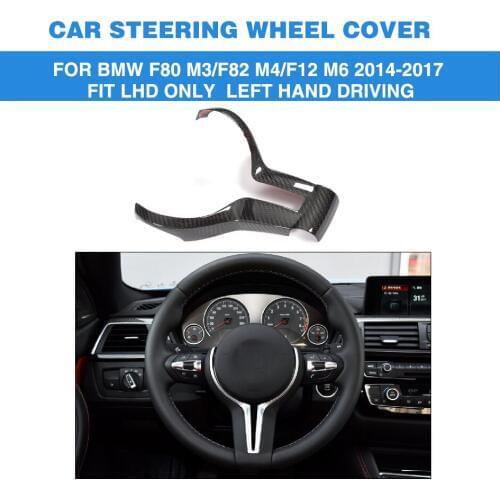 DRY Carbon Auto Steering Wheel Trim Cover For BMW F80 M3/F82 M4/F12 M6 2014-2017 Only Left Hand Driving