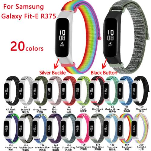 Tschick Canvas Nylon Loop Watchband Strap For Samsung Galaxy Fit-E R375 Band Replacement Bracelet Metal Frame Wristband Strap