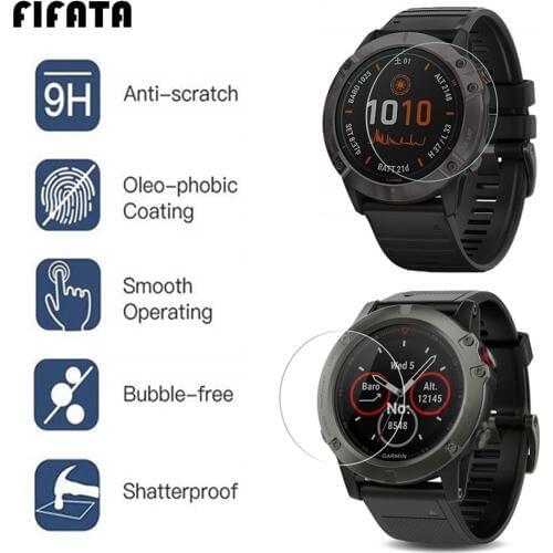 FIFATA Screen Anti-scratch Protector Tempered Glass Film For Garmin Fenix 5 5S 6 6S 6X/Forerunner 245 945 45/Vivoactive 3 Watch