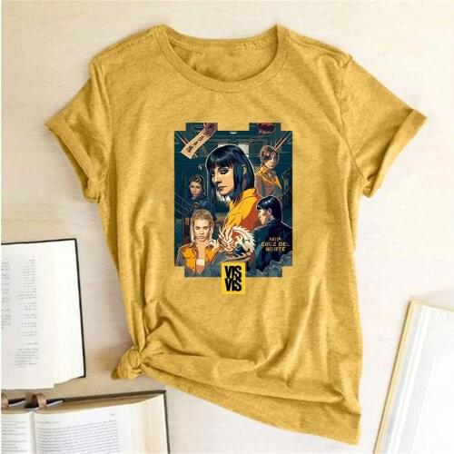Vis A Vis Print T-shirt Women Summer Round Neck Short Sleeve Spain Tv Funny T-shirt Harajuku Aesthetic Tees Tops Camiseta Mujer