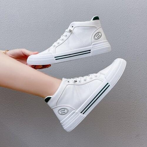 2021Autumn Korean Designer Women High Help Sports Shoes Woman Shoes Ladies Platform White Sneakers Zapatillas Mujer Basket Femme