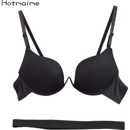 2017 New Sexy Brand Brassiere Embroidery Bra Deep U Push Up Bra Womens underwear Seamless Women tops big size 70-85 AB cup