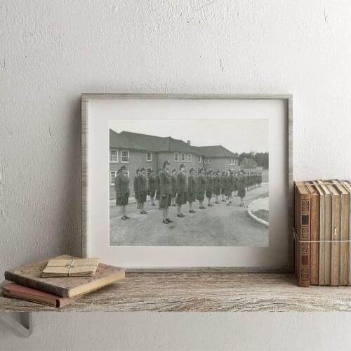 WWII Army Women Black White Vintage Photo Print African American Military Poster Wall Art Canvas Painting Home Decor