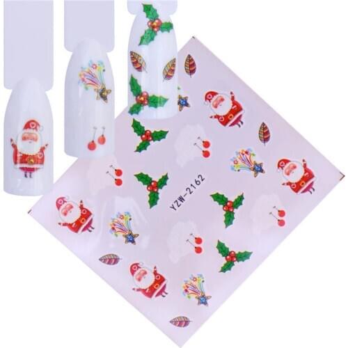 YWK 1 PC Christmas tree / Santa Claus / bell/Deer Water Transfer Nail Art Sticker Decal Slider Manicure Wraps Tool Tips