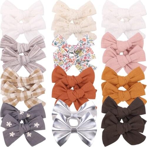 43Colors 1Piece Printed Cotton Hair Bows For Cute Girls BB Hair Clips Boutique Barrette Handmade Hairpin Kids Hair Accessories
