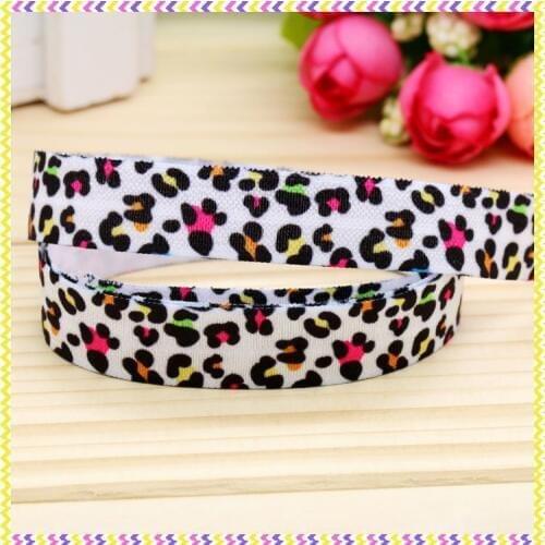 5/8 inch Free shipping Elastic FOE leopard printed headband headwear diy hair band wholesale OEM H4269