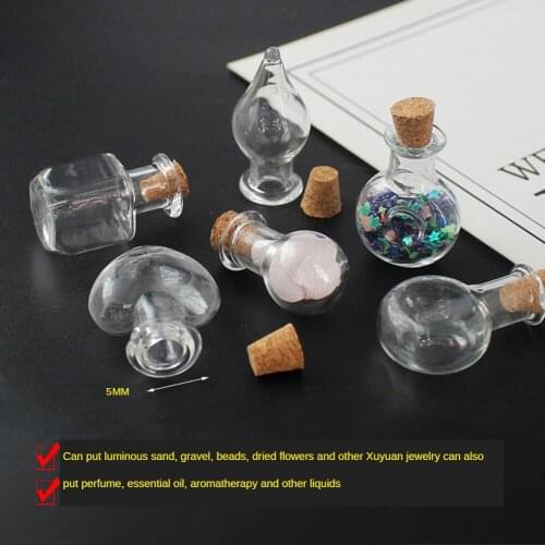 5 Pcs Mini Glass Bottles Clear Drifting Bottles Small Wishing Bottles With Cork Stoppers For Wedding Birthday Party Diy Crafts