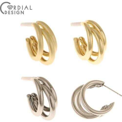 Cordial Design 50Pcs 20*22MM Jewelry Accessories/Hand Made/Hook Shapes/Earrings Stud/DIY Making/Jewelry Findings & Components