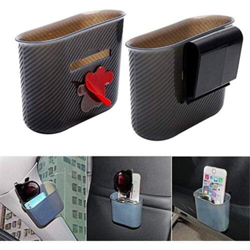 Car Storage Box Organizer Phone holder Multifunction Garbage Mesh Card Phone Charger Cradle Door Side Hanging Pocket Trash Bin