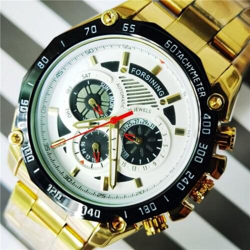 Forsining 2020 Sport Style Mens Mechanical Watches Automatic 3 Sub Dial Date Stainless Steel Belts Outdoor Military Wristwatch