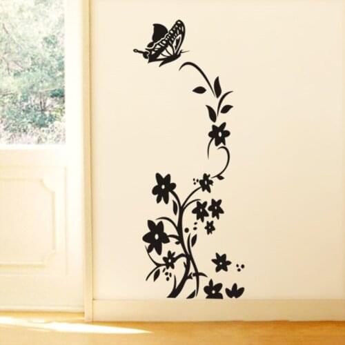 High Quality Creative Refrigerator Black Sticker Butterfly Pattern Wall Stickers Home Decoration Kitchen Wall Art Mural Decor