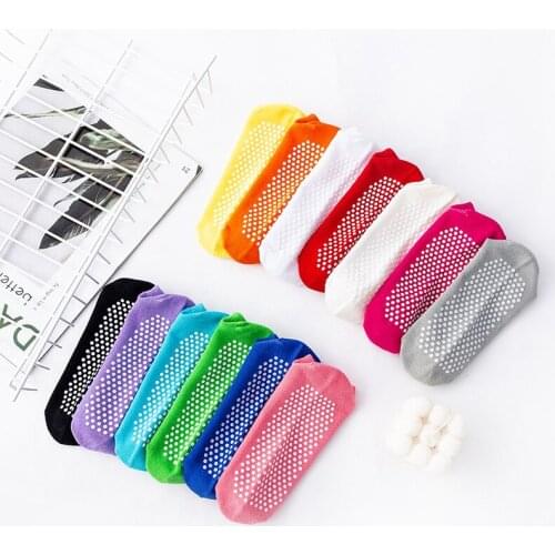 Cotton Candy Color Glue Point Non-slip Ladies Yoga Socks Fashion Women Socks 5 Pairs