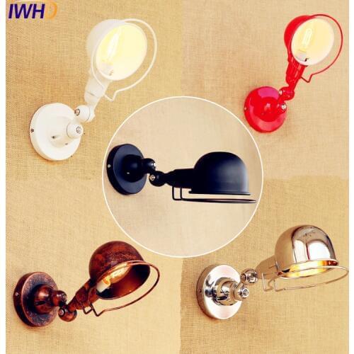 IWHD Adjustable Arm LED Wall Lamp Vintage Retro Wall Sconce Stair Light Fixtures Arandelas Lamparas De Pared