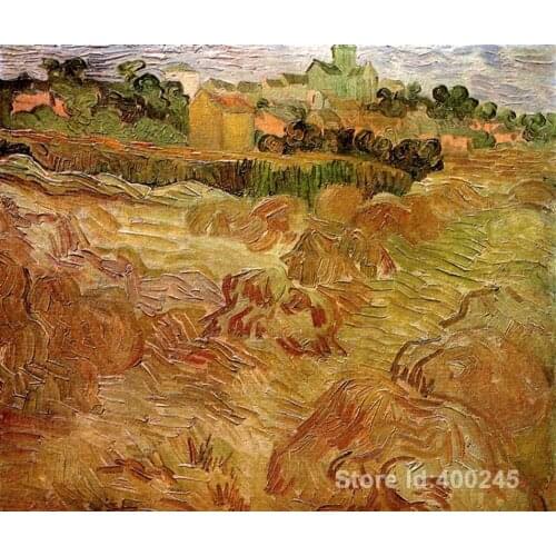 Paintings by Vincent Van Gogh Wheat Fields with Auvers in the Background wall art Hand painted High quality