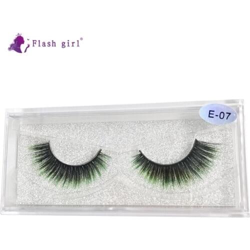Flash Girl Own Brand Eyelashes E Series 1 Pairs Beautier Eyelashes 3D Bulk Mink Makeup Colorful Eylashes