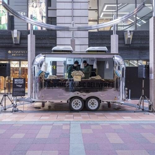 Airstream Pizza Cart Mobile Waffle House Ice Cream Fast Food Trailer Food Truck for Sale