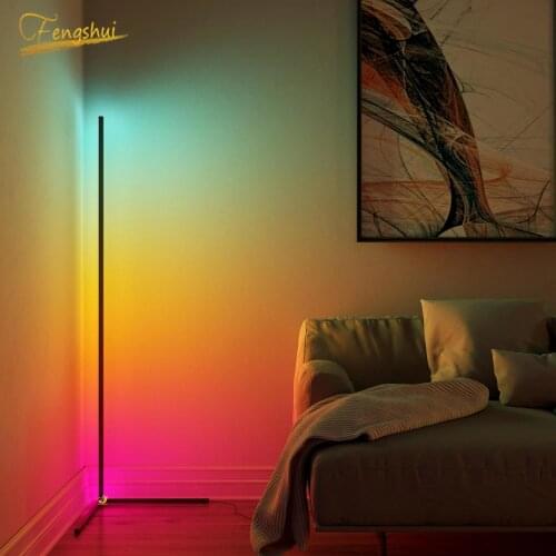 Nordic Minimalism Atmosphere Floor Lamp Modern Bedroom Colorful Light Standing Lighting European Standing Lamps for Living Room
