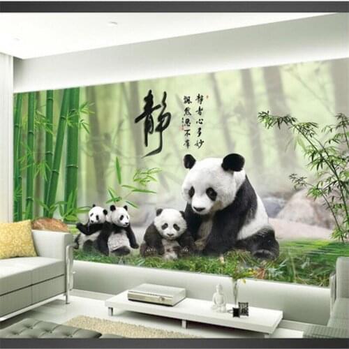 Mural papel parede Custom wallpaper Treasure Panda Realistic Bamboo Panda TV Wall papel de parede para quarto wall paper