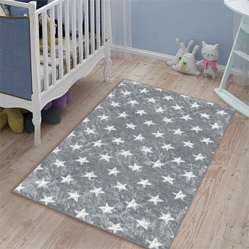 Yıldızlı figürlü halı çocuk odası halı oyun mat eğitici bulutlu oturma odası