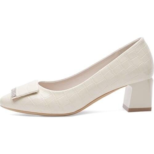 Pointed Thick Heel Shoes, Metal Decorative Solid Color WomenS Shoes, WomenS Platform Shoes