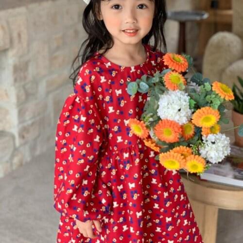Girl Dress Kids Baby Gown 2021 Sweet Spring Autumn Toddler Outwear Party Wedding Princess Tutu Dresses Cotton Children Clothing