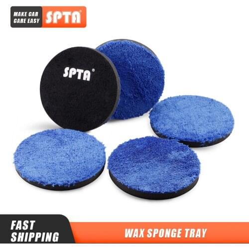 Bulk Sale) SPTA 3/4/5/6/7 Inch Microfiber Polishing Pad Removing Wax Buffer Pads Replaceable Buffing Pads for DA/RO Polisher