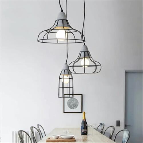 Industrial Vintage LED Pendant Light Iron Cement Hanging Lamp Loft Deco Home Pendant Lighting Antique Droplight Fixtures