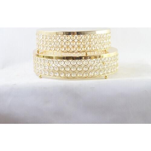 Simple Modern Metal Crystal Cake Stand European Platform Wedding Round Cake Tray for Tabletop Tools Wedding