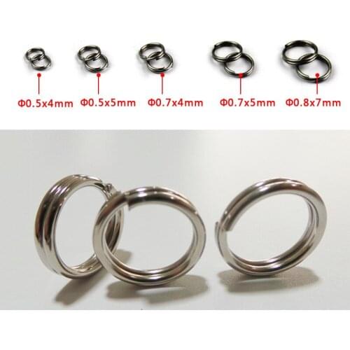 20PCs/lot Stainless Steel Fishing Split Rings Diameter 4mm-12mm Heavy Duty Fishing Double Ring Connector Fishing Accessories