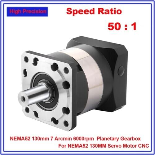 Servo Gearbox NEMA52 50:1 Speed Ratio 120MM Planetary Reducer 22MM Input Gearbox Reducer for 130MM Servo Motor High Precision