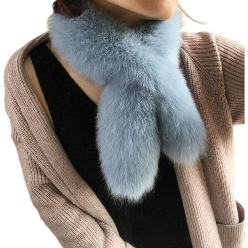 100% animal fur Leather grass winter real fox fur scarf animal fur mens scarf warm natural blue fox scarf neckline fur