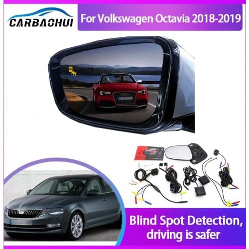 BSA BSM BSD Blind Spot Monitoring System 24GHZ Millimeter Waves Mirror LED Light Warning For Volkswagen Octavia 2018-2019