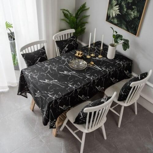 INS Modern Simple Tablecloth Marble Texture Printing Cover Cloth Table Cloth Cotton Linen Dustproof Textile Finished Product