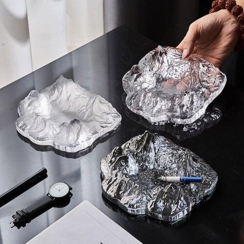 Modern Glass Crystals Home Creative Mountain Model Portable Living Room Desktop Decoration Smoking Accessories Cigar Ashtray