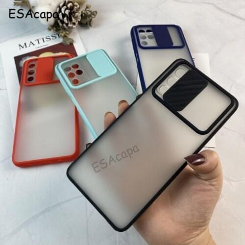 Slide Camera Lens Protection Phone Case For Samsung Galaxy M62 Cases Matte Translucent Soft Frame Back Cover For Samsung F62