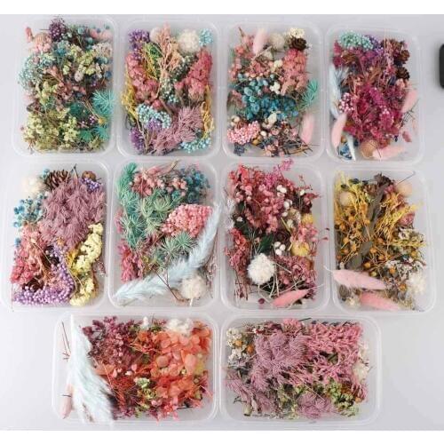 1 Box Mix Dried Flowers for Resin Jewellery Dry Plants Pressed Flowers Making Craft Dried Flowers Box for DIY Silicone Mold