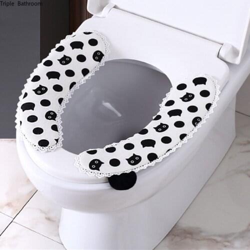 1 Pair Paste Type Toilet Mat Washable Summer Universal Closestool Paste Household Accessories Waterproof Bathroom Supplies