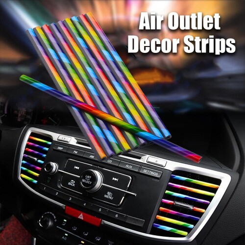 Car Air Outlet Vent Moulding Trim Strip PVC U Groove Auto Interior Conditioner Outlet Vent Grille Decoration 10pcs