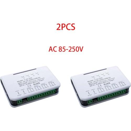 2 PCS Smart Switch Wifi DIY Wireless Remote Relay AC85-250V RF Lighting Controller Module Used With Alexa Google Home EWeLink
