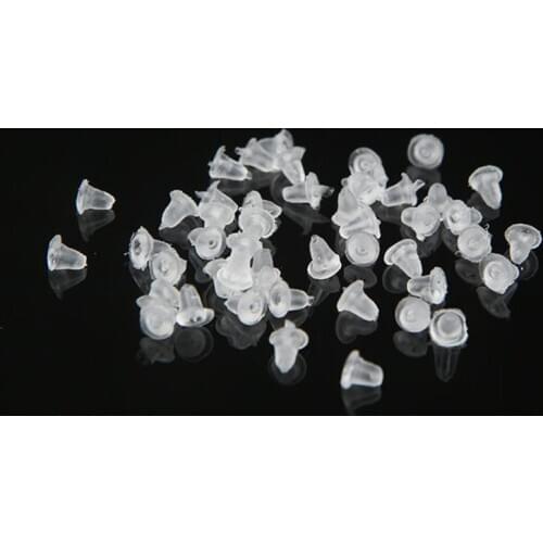 New 200pcs Soft Silicone Transparent Ear Plugs Tunnels Piercing Durable Reusable Anti-off Stoppers