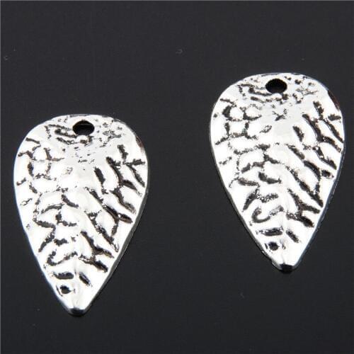 5pcs Silver Color Water Drop Charms Pendants Crafts Jewelry Accessory Fingding A2652