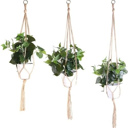 90cm/105cm/122cm Plant Hanger Vintage Plants Hanger Basket Hook Handmade Flower Pot Holder Indoor Outdoor Hanging Plant Basket