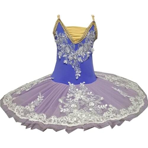 Ballet Dress Purple For Girls Childrens Dance Costumes White Swan Tutu Latin Skirt Performance Dress Floral Embroidered Crystal