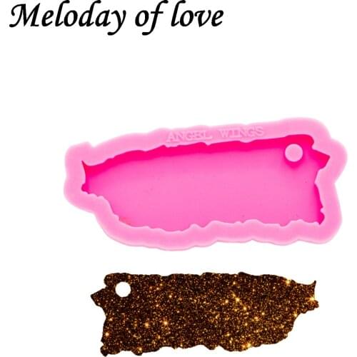 Shiny Glossy Puerto Rico silicone mold diy state map epoxy resin molds jewelry making custom mould keychain DY0266