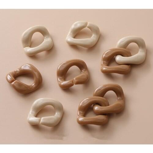 New style 50pcs/lot colo print geometry irregular square shape chain buckle beads diy jewelry garment/hair accessory