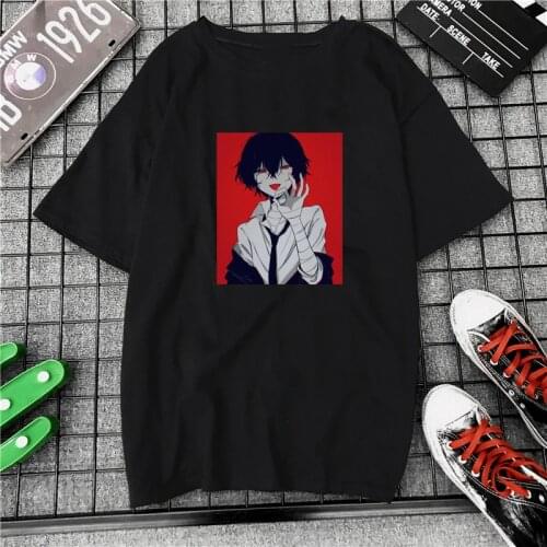 Harajuku style Dazai Osamu Japanese anime femmes shirt hip-hop streetwear vintage aesthetics Oversized t-shirts for women 2020