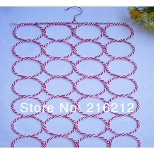 28-hole Ring Rope Slots Holder Hook Scarf Wraps Shawl Storage Hanger Organizer