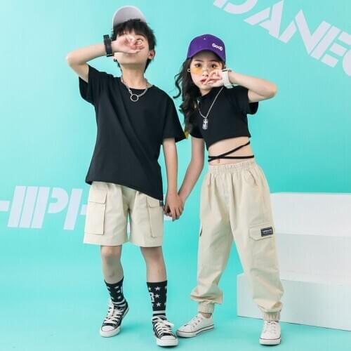 Children Hip Hop Clothes Dance Costumes for Girls Boys Jazz Ballroom Dancing Costume Kids Dancewear Party Stage Outfits Wear LJ