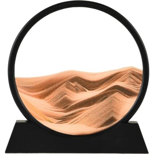 12inch Moving Sand Art Picture,3D Deep Sea Sandscape in Motion Display Flowing Sand Frame Flowing,Relaxing Desktop Home Office
