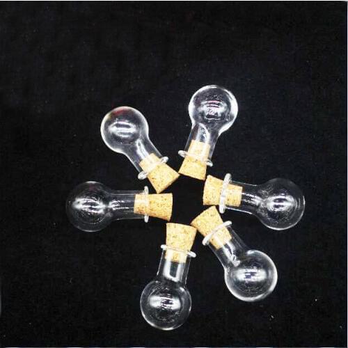20sets/lot mini empty Small cute Glass Bottle light bulb shape Vial Cork Stopper Jar with Corked Container Mini DIY Empty Pot